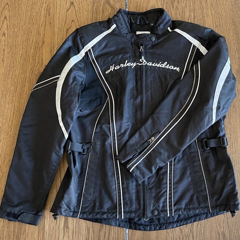 Harley-Davidson® Women's Skull Illumination Riding Jacket Black/Gray